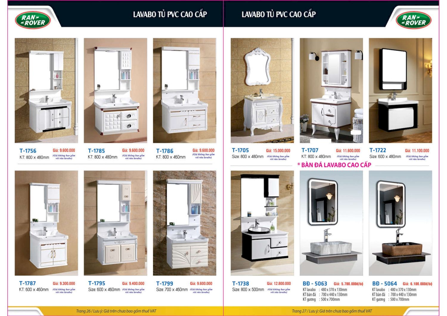 Thiết bị vệ sinh RANROVER Catalogue và Bảng giá mới nhất /Page 14